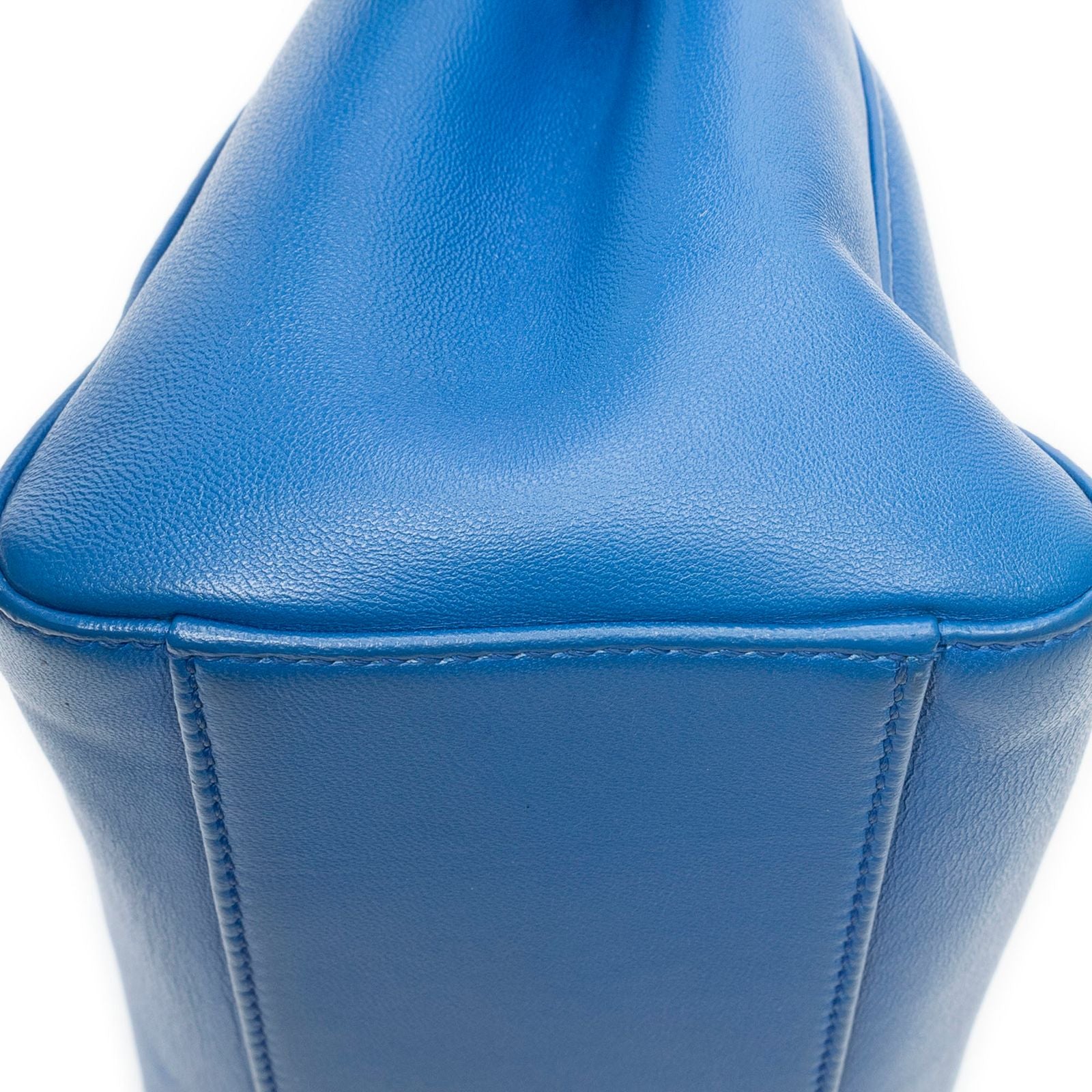 Fendi Mini Peekaboo Blue Calfskin Leather Handbag — view 7