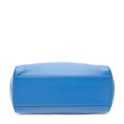 Fendi Mini Peekaboo Blue Calfskin Leather Handbag — view 6