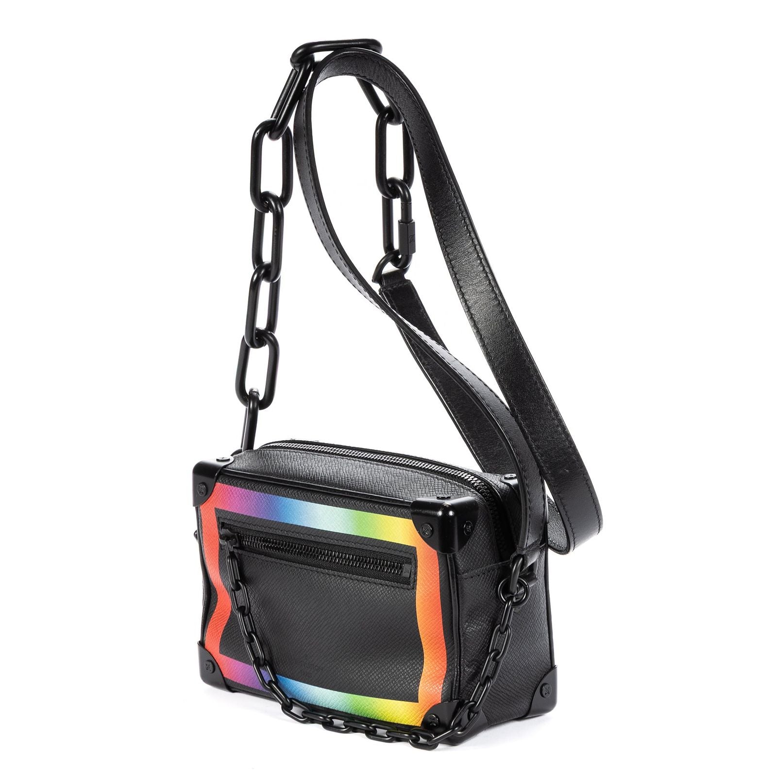 Louis Vuitton Ltd Ed Virgil Abloh Mini Rainbow Soft Trunk Black — view 2