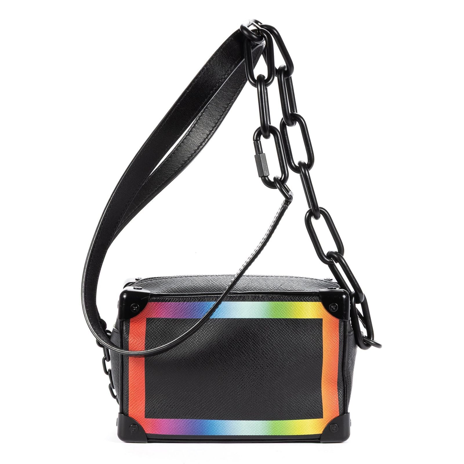Louis Vuitton Ltd Ed Virgil Abloh Mini Rainbow Soft Trunk Black — view 5