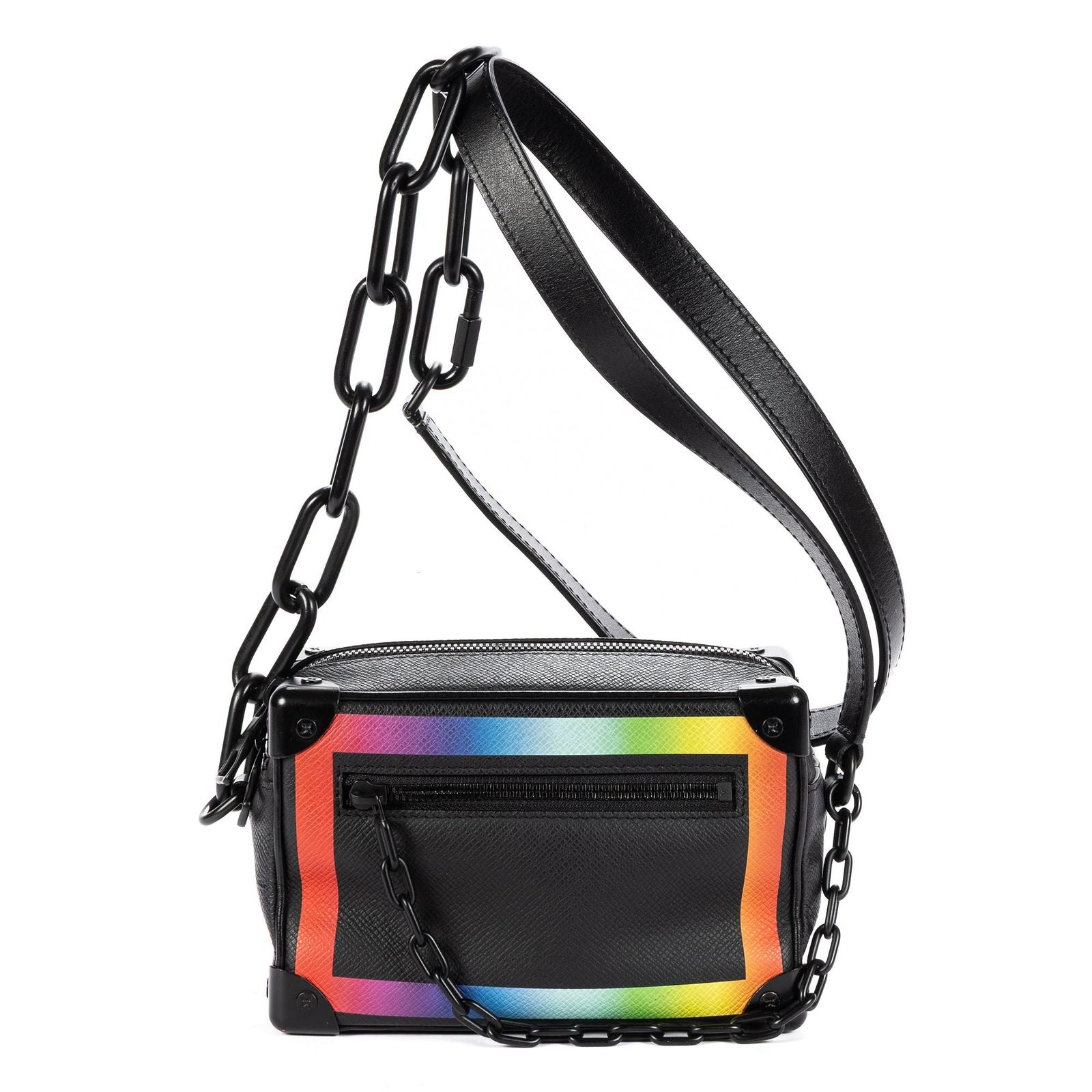 Louis Vuitton Ltd Ed Virgil Abloh Mini Rainbow Soft Trunk Black