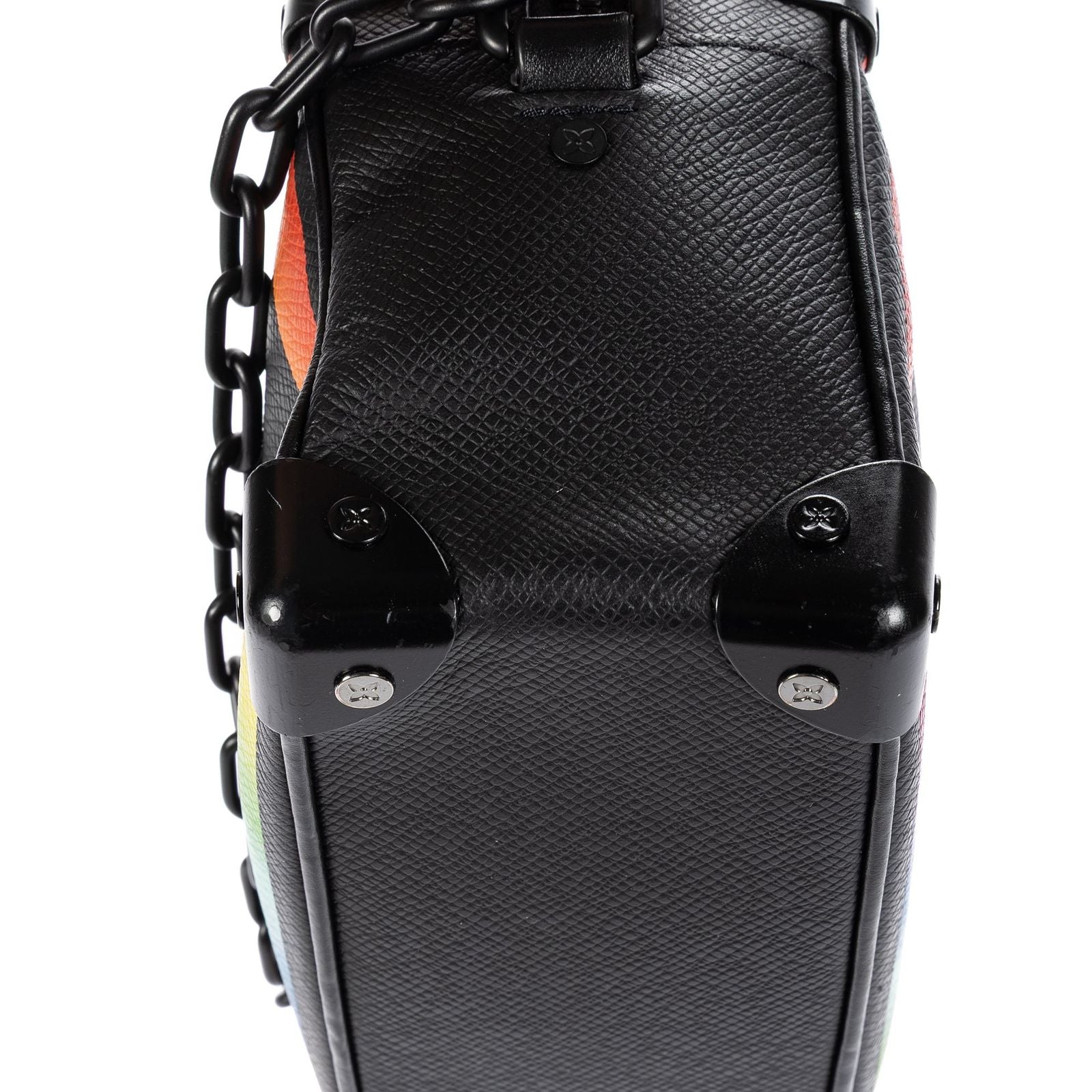 Louis Vuitton Ltd Ed Virgil Abloh Mini Rainbow Soft Trunk Black — view 8