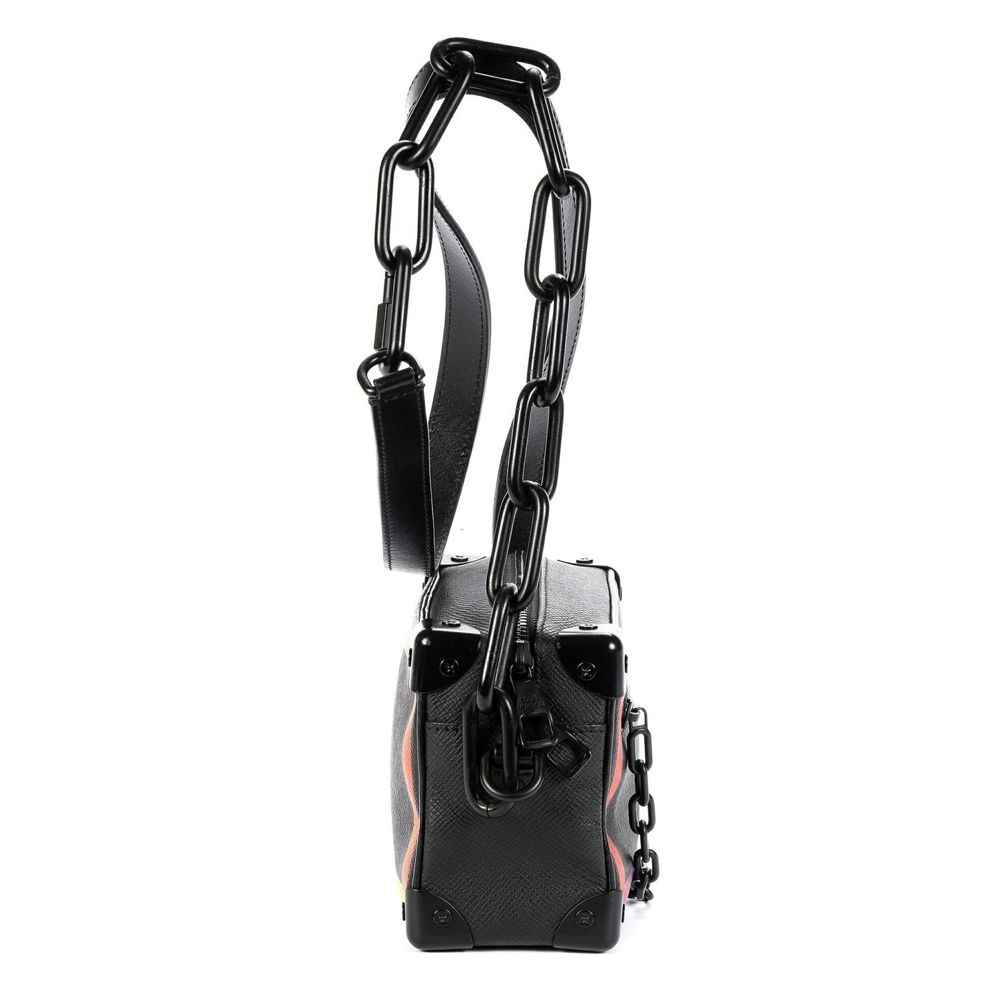Louis Vuitton Ltd Ed Virgil Abloh Mini Rainbow Soft Trunk Black — view 4