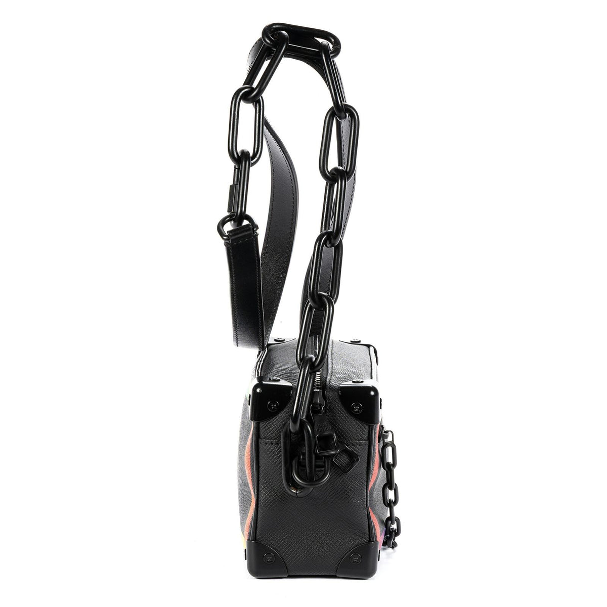Louis Vuitton Ltd Ed Virgil Abloh Mini Rainbow Soft Trunk Black — view 4