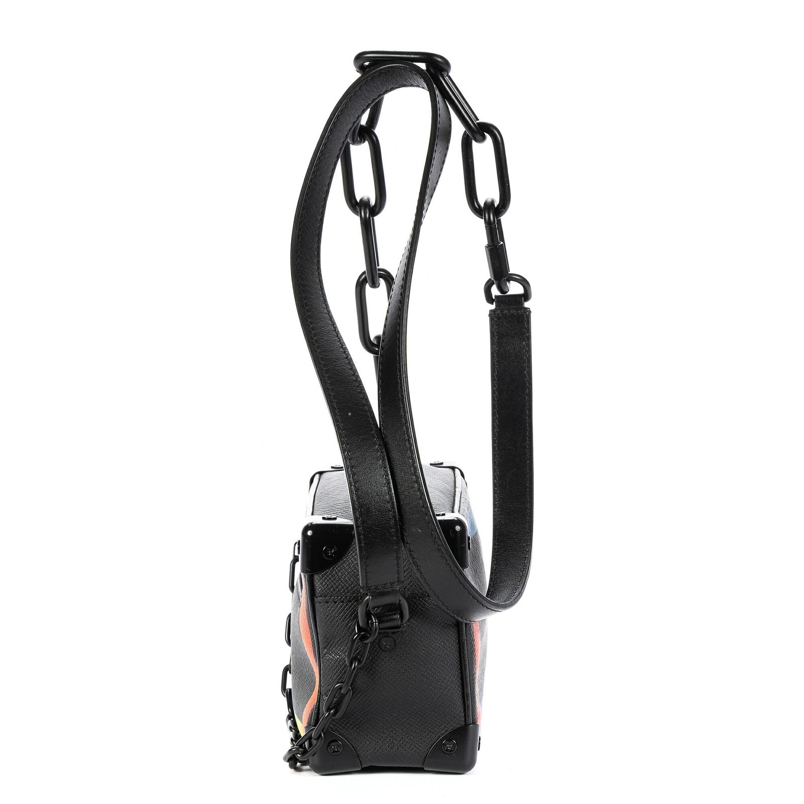Louis Vuitton Ltd Ed Virgil Abloh Mini Rainbow Soft Trunk Black — view 3