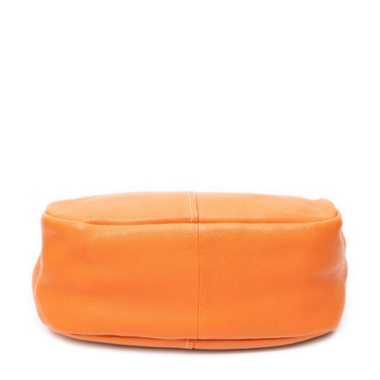 Prada Zip Hobo Orange Calfskin Leather — view 6