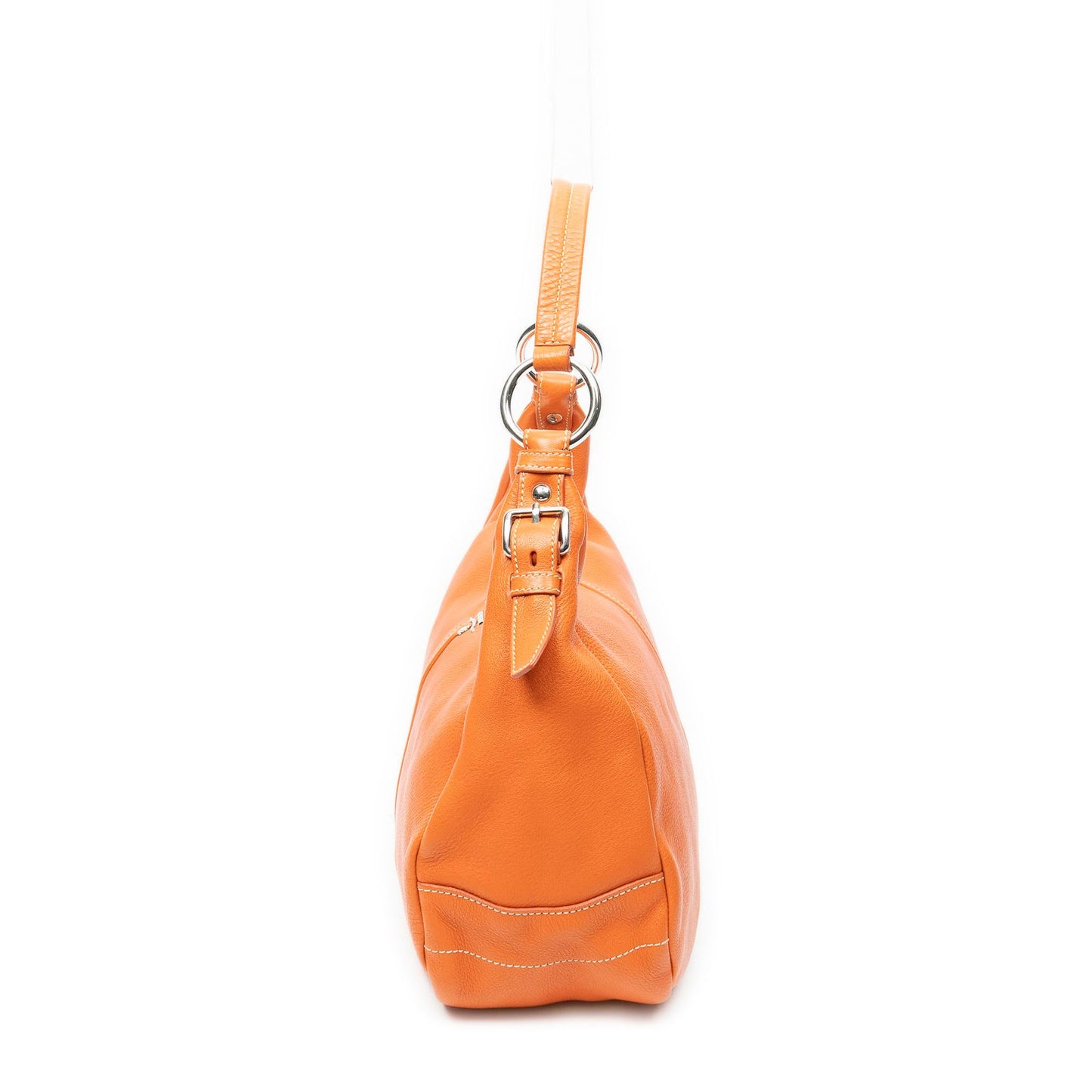 Prada Zip Hobo Orange Calfskin Leather — view 3
