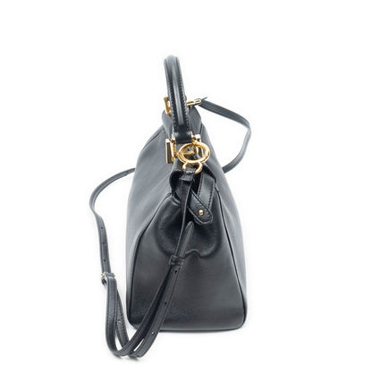 Fendi Mini Peekaboo Black Calfskin Leather Handbag — view 4