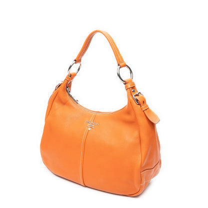 Prada Zip Hobo Orange Calfskin Leather — view 2