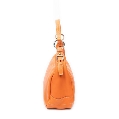 Prada Zip Hobo Orange Calfskin Leather — view 4