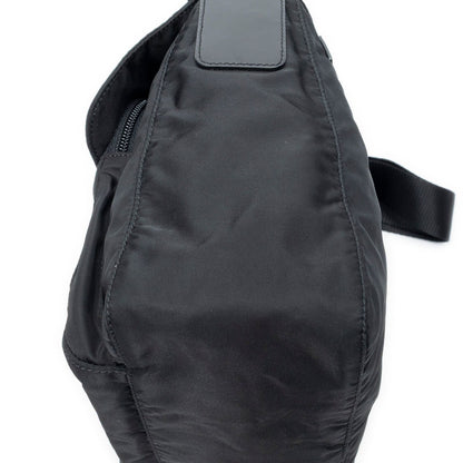 Prada Small Buckle Flap Bag Messenger Black Nylon Canvas — view 7
