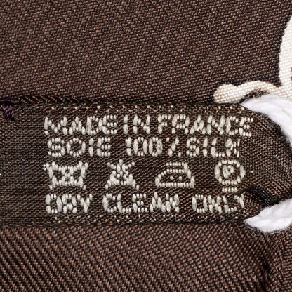 Hermes Scarf Dark Brown Red Silk — view 5