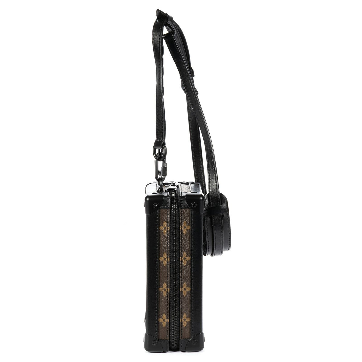 Louis Vuitton Ltd Ed Mesh Mini Soft Trunk Vertical Brown Black Monogram Canvas — view 4