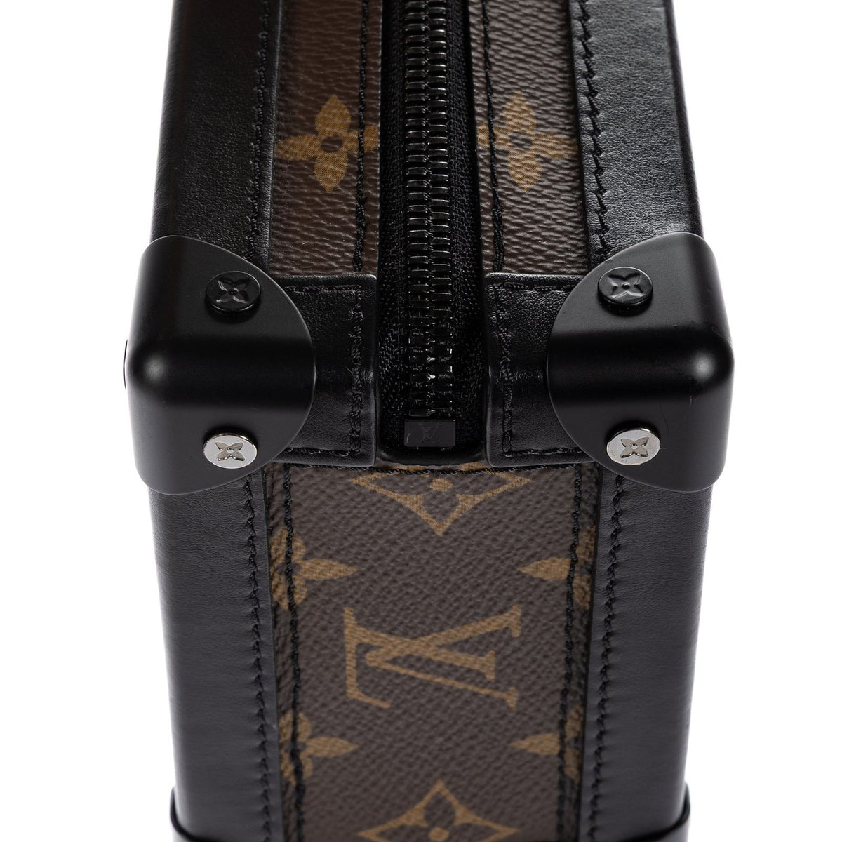 Louis Vuitton Ltd Ed Mesh Mini Soft Trunk Vertical Brown Black Monogram Canvas — view 8