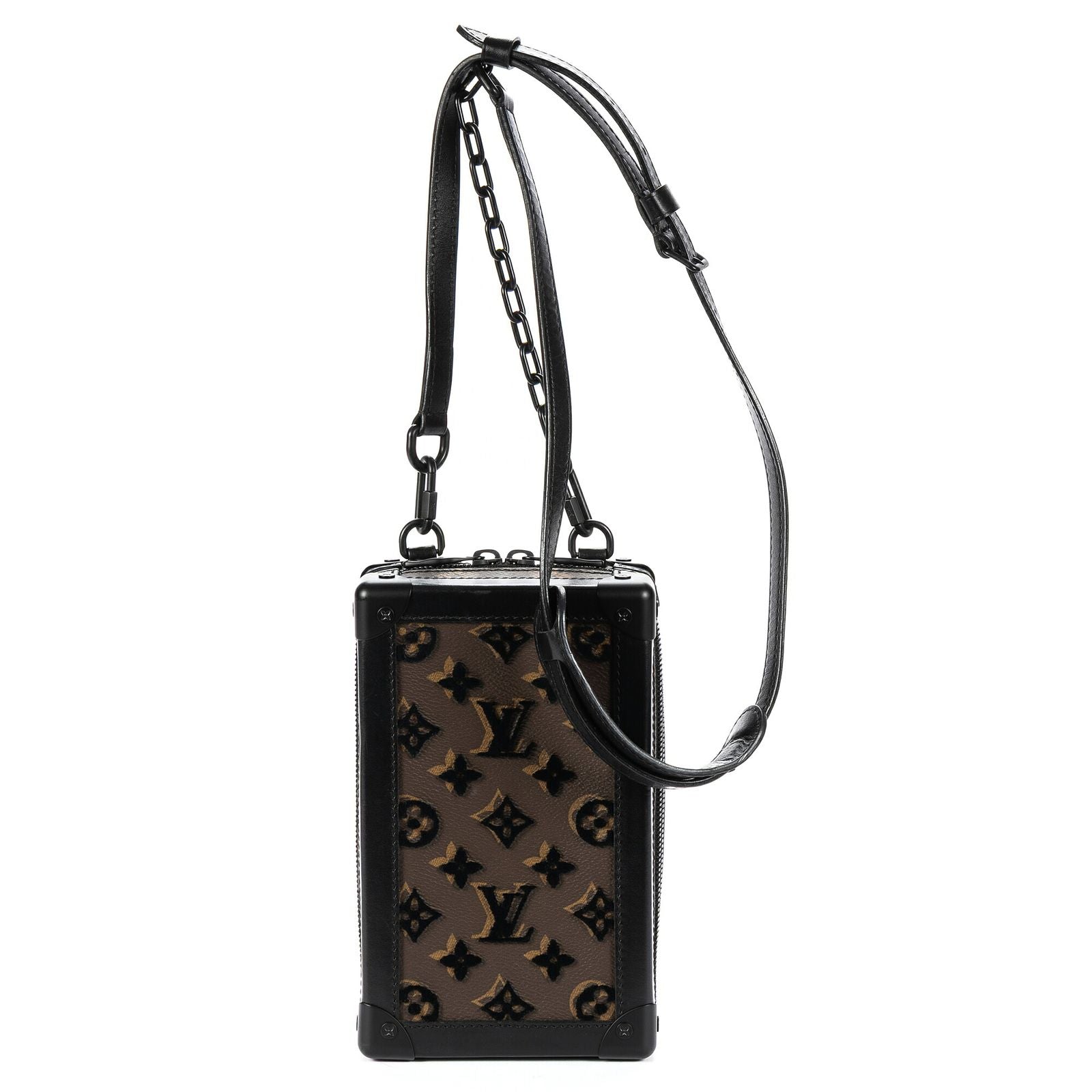 Louis Vuitton Ltd Ed Mesh Mini Soft Trunk Vertical Brown Black Monogram Canvas