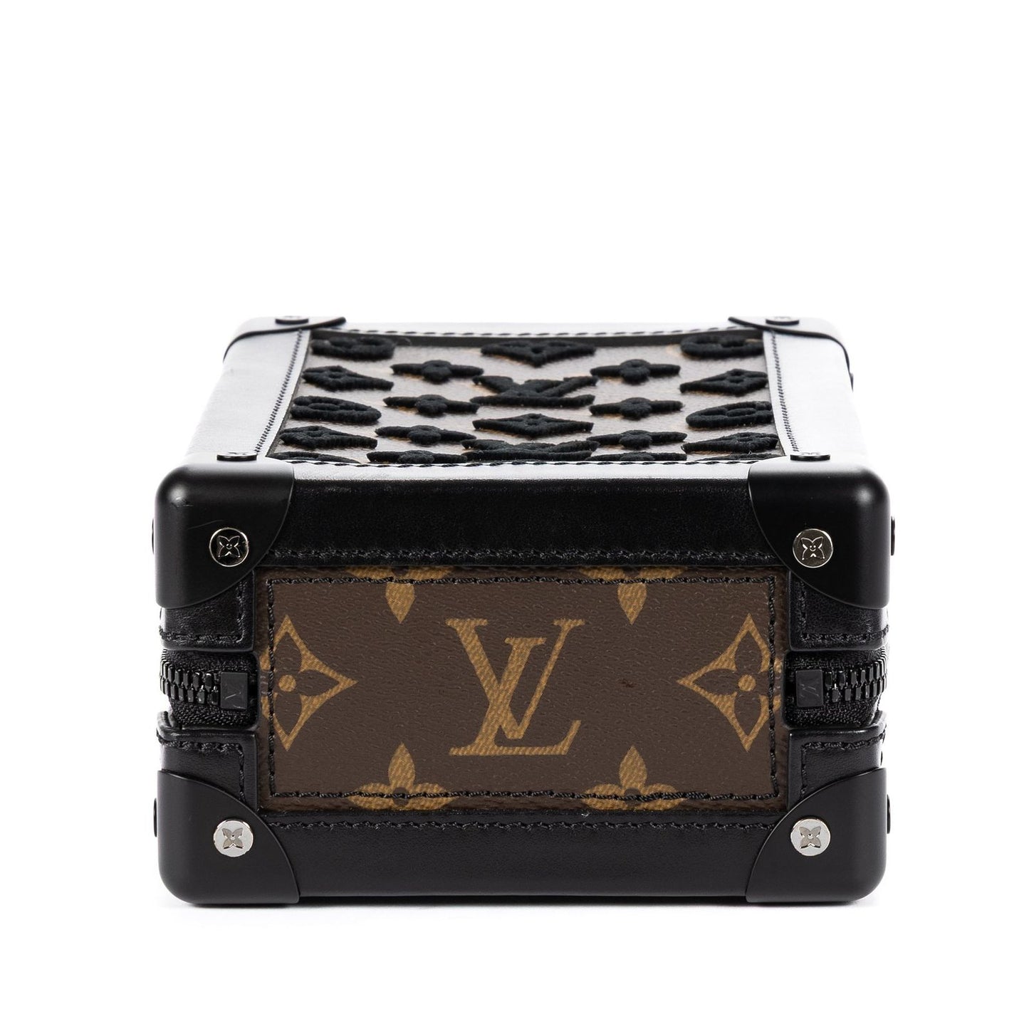 Louis Vuitton Ltd Ed Mesh Mini Soft Trunk Vertical Brown Black Monogram Canvas — view 6