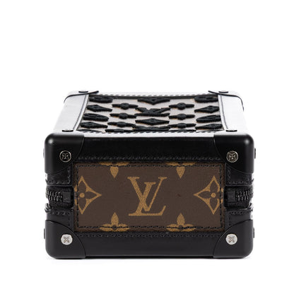 Louis Vuitton Ltd Ed Mesh Mini Soft Trunk Vertical Brown Black Monogram Canvas — view 6