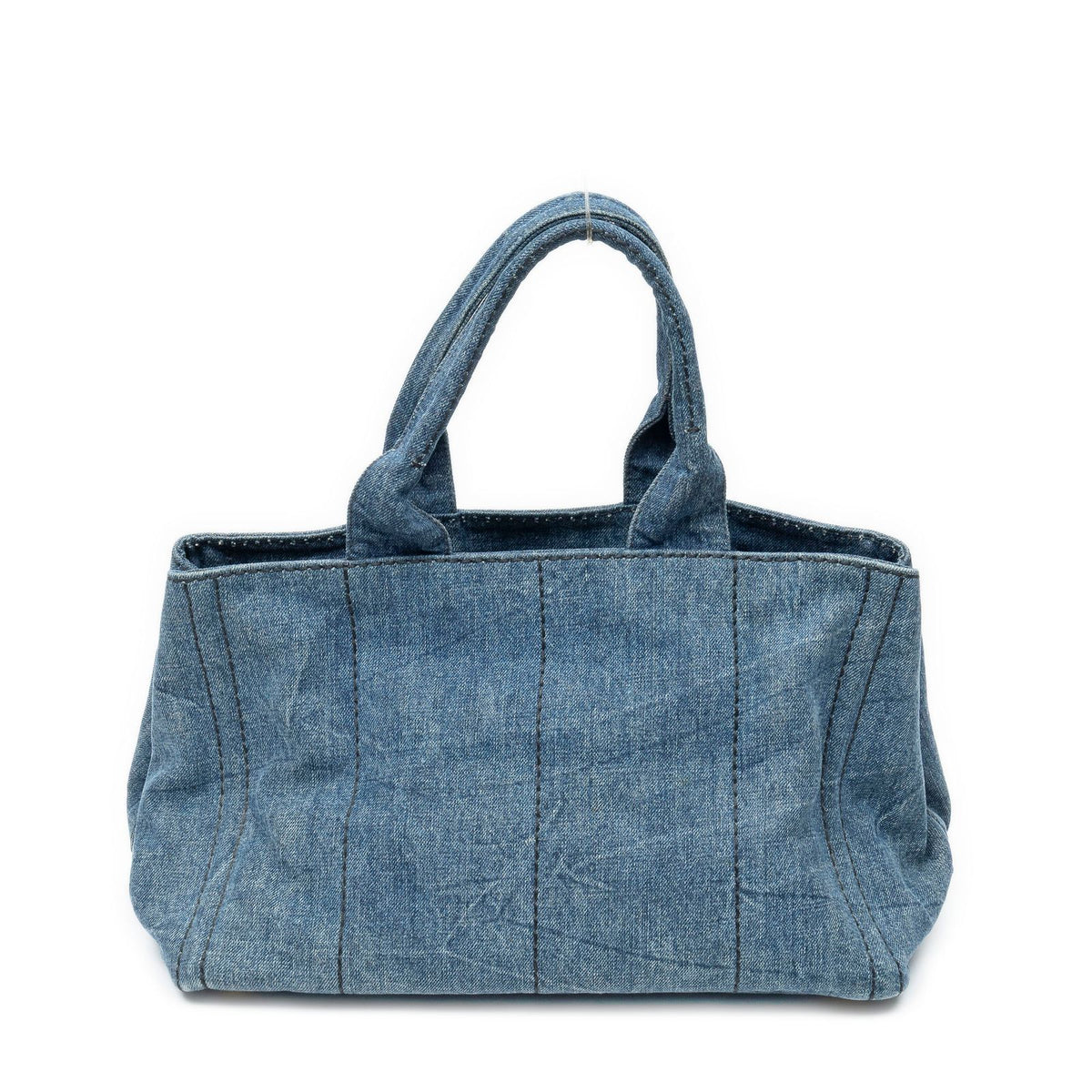 Prada Canapa Tote Bag Blue Denim — view 5