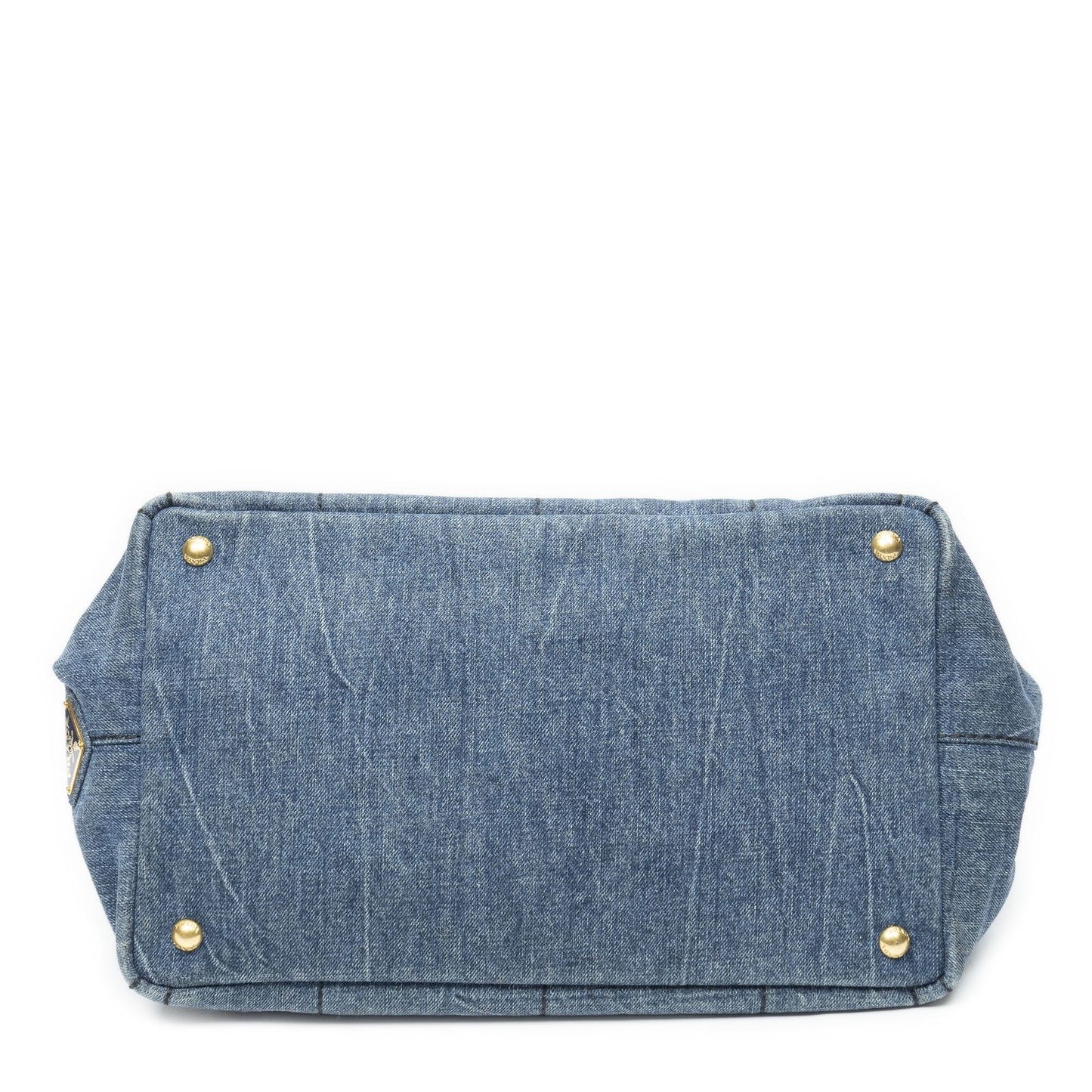 Prada Canapa Tote Bag Blue Denim — view 6