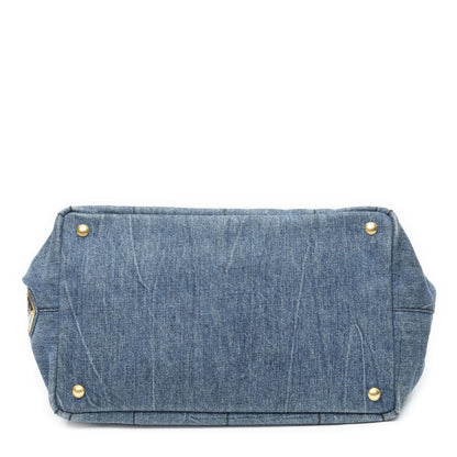 Prada Canapa Tote Bag Blue Denim — view 6