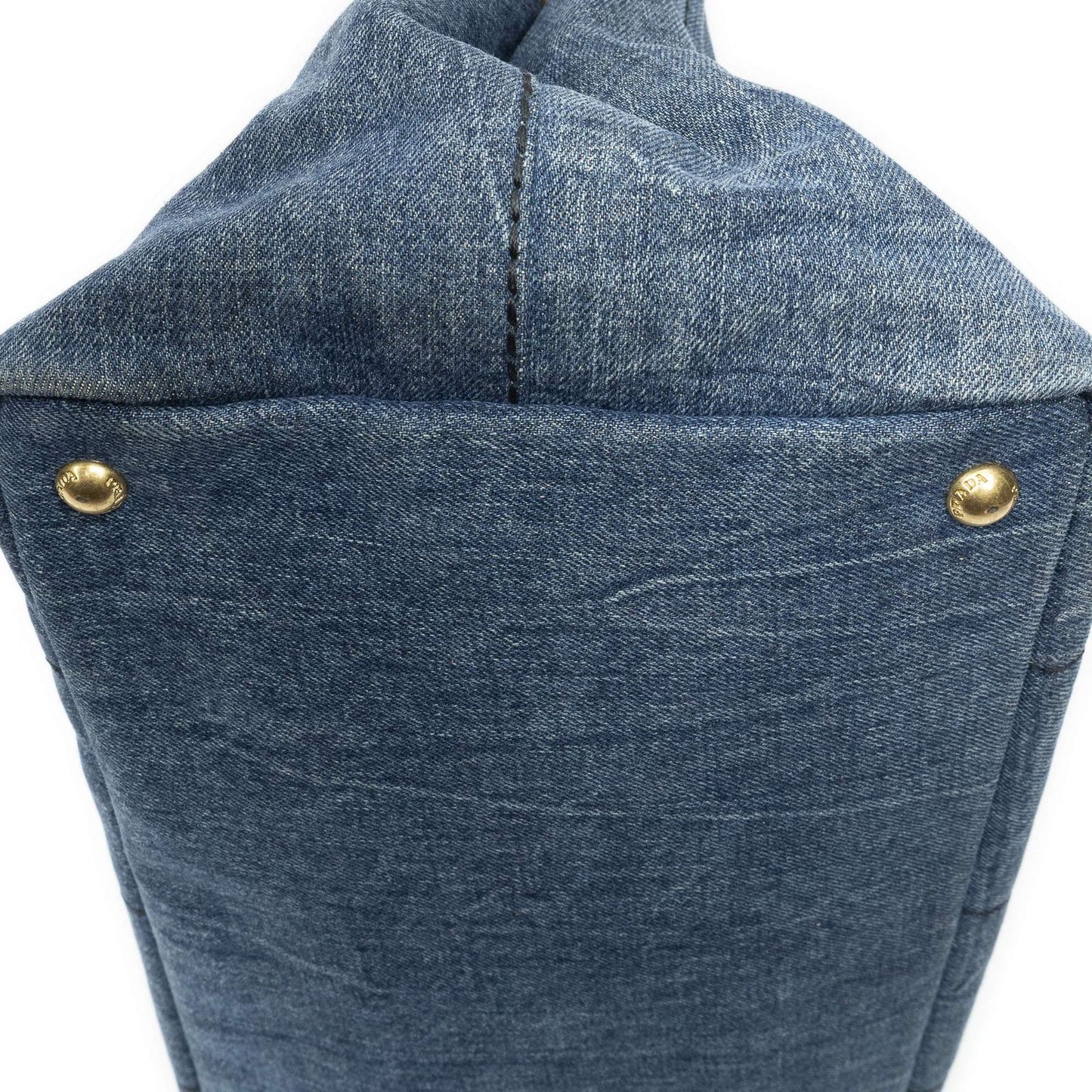 Prada Canapa Tote Bag Blue Denim — view 7