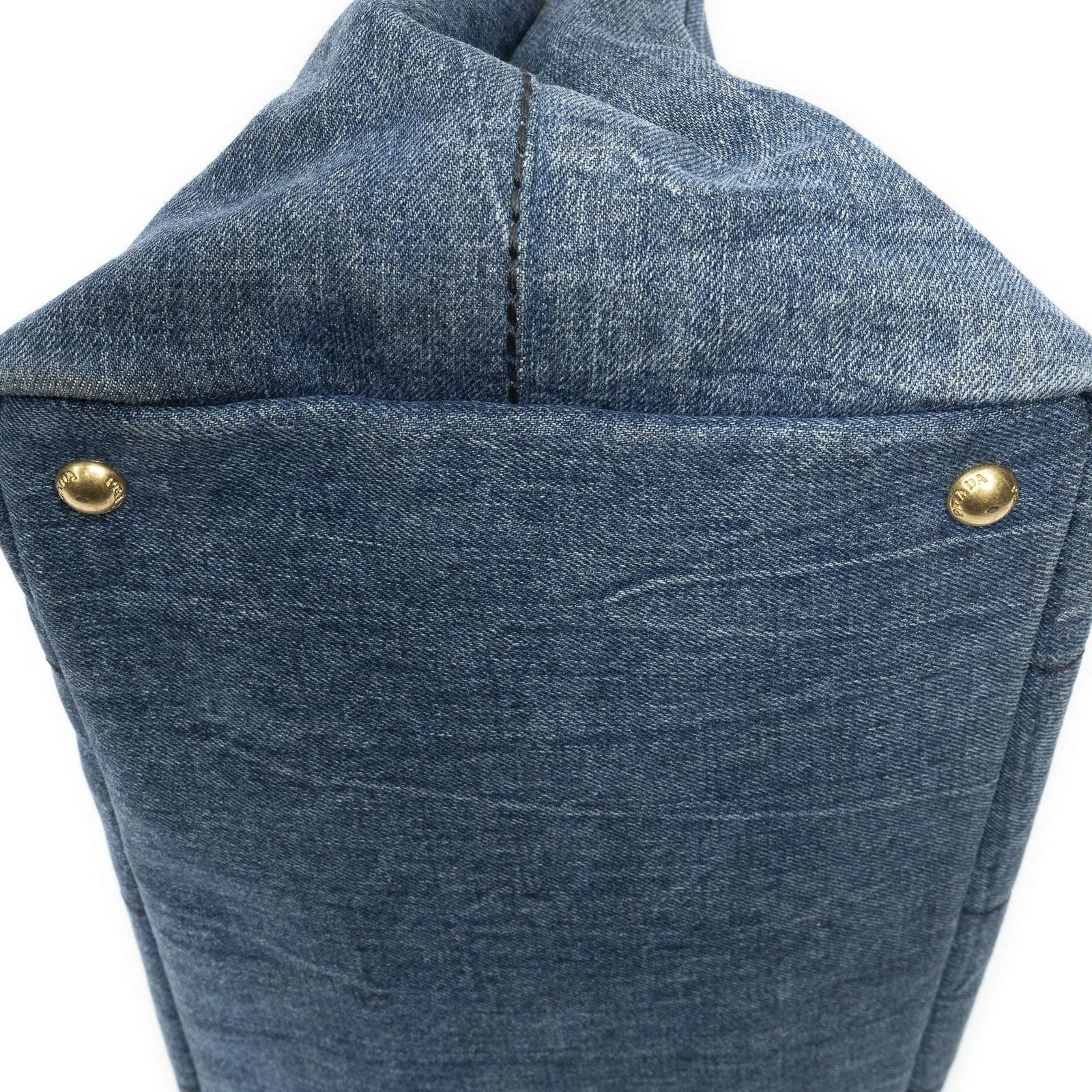 Prada Canapa Tote Bag Blue Denim — view 7