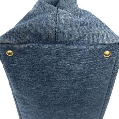 Prada Canapa Tote Bag Blue Denim — view 7
