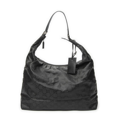 Gucci Large Zip Hobo Black GG Nylon Canvas