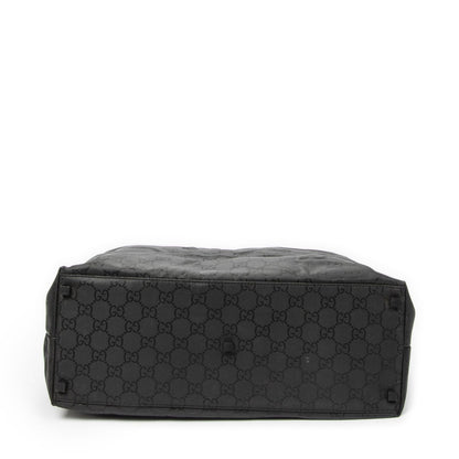 Gucci Large Zip Hobo Black GG Nylon Canvas — view 6