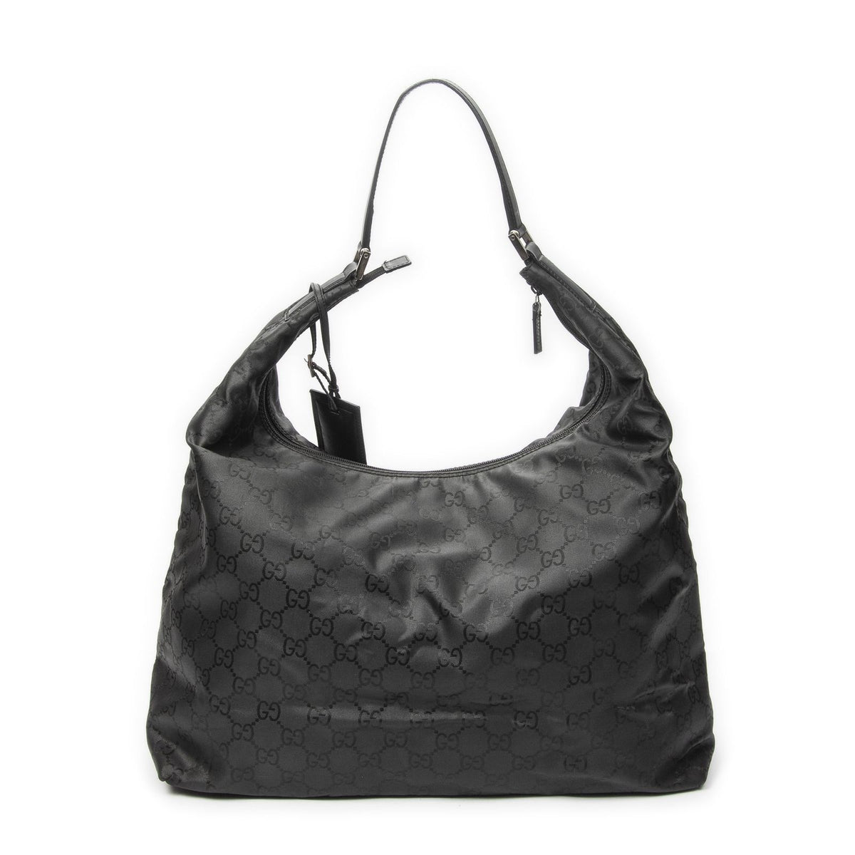 Gucci Large Zip Hobo Black GG Nylon Canvas — view 5