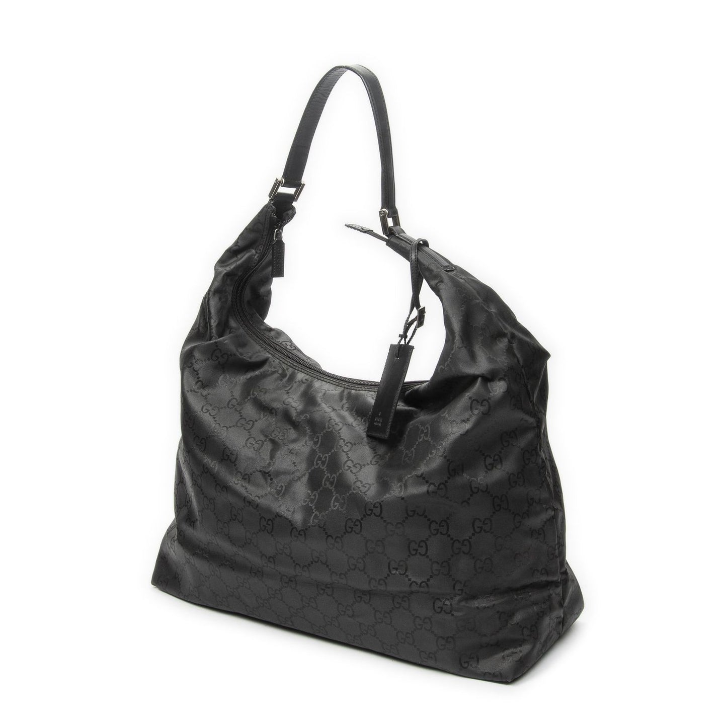 Gucci Large Zip Hobo Black GG Nylon Canvas — view 2