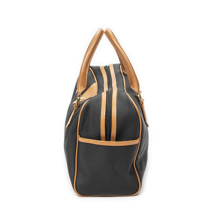 Saint Laurent Vintage Boston Black Tan Canvas Handbag — view 3