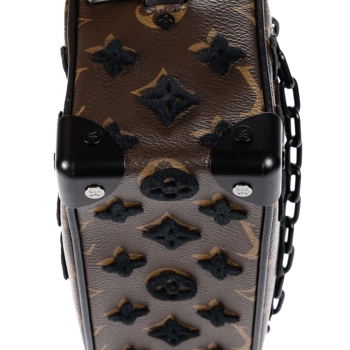 Louis Vuitton Ltd Ed Mesh Mini Soft Trunk Brown Black Monogram Canvas — view 7