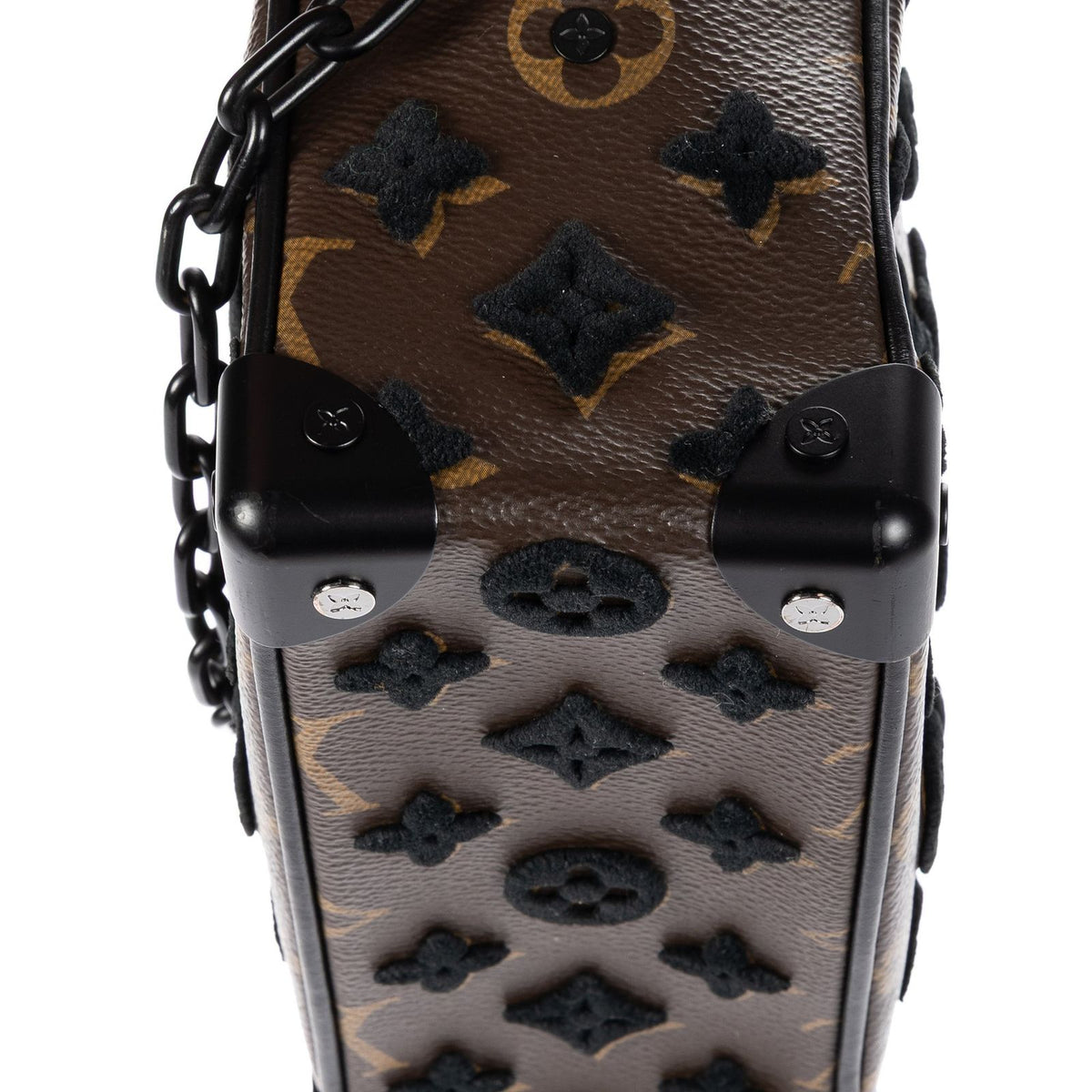 Louis Vuitton Ltd Ed Mesh Mini Soft Trunk Brown Black Monogram Canvas — view 8