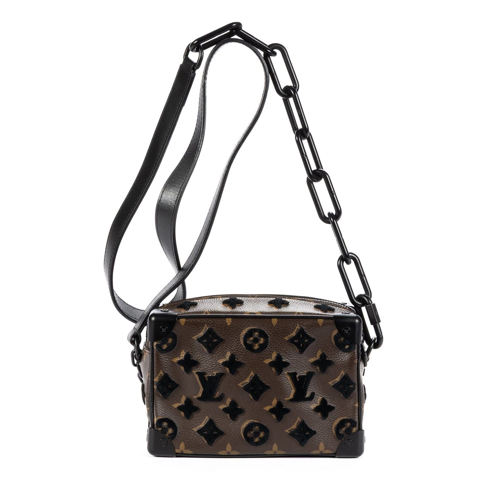 Louis Vuitton Ltd Ed Mesh Mini Soft Trunk Brown Black Monogram Canvas — view 5