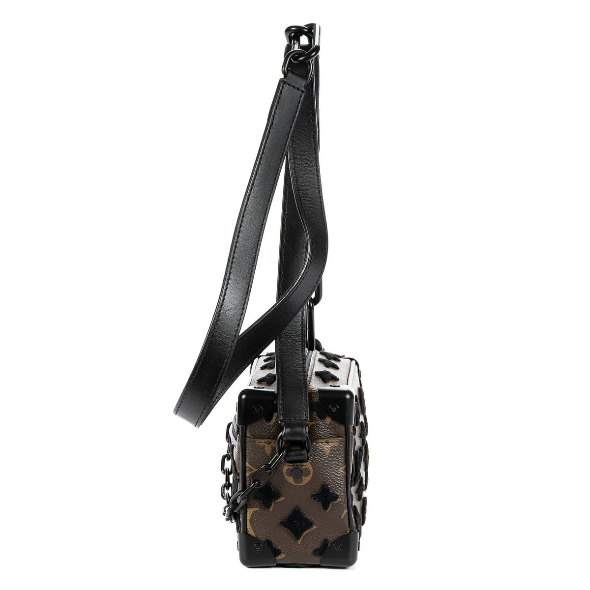 Louis Vuitton Ltd Ed Mesh Mini Soft Trunk Brown Black Monogram Canvas — view 3
