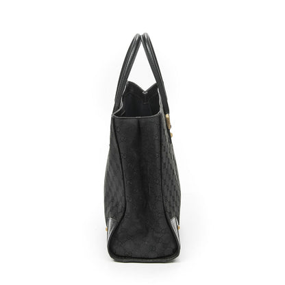 Gucci Nail Head Tote Bag Black GG Canvas — view 4