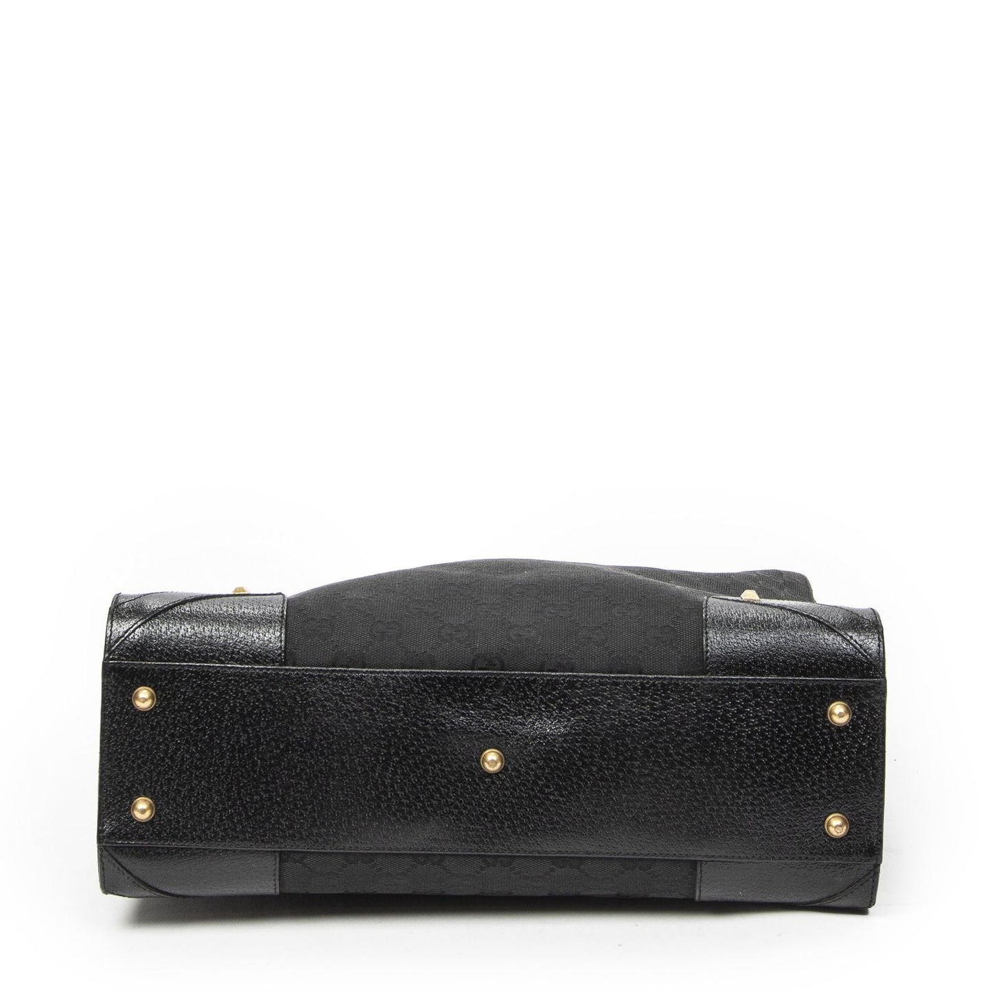 Gucci Nail Head Tote Bag Black GG Canvas — view 6