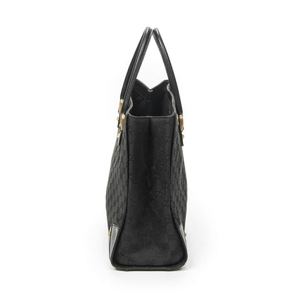 Gucci Nail Head Tote Bag Black GG Canvas — view 3