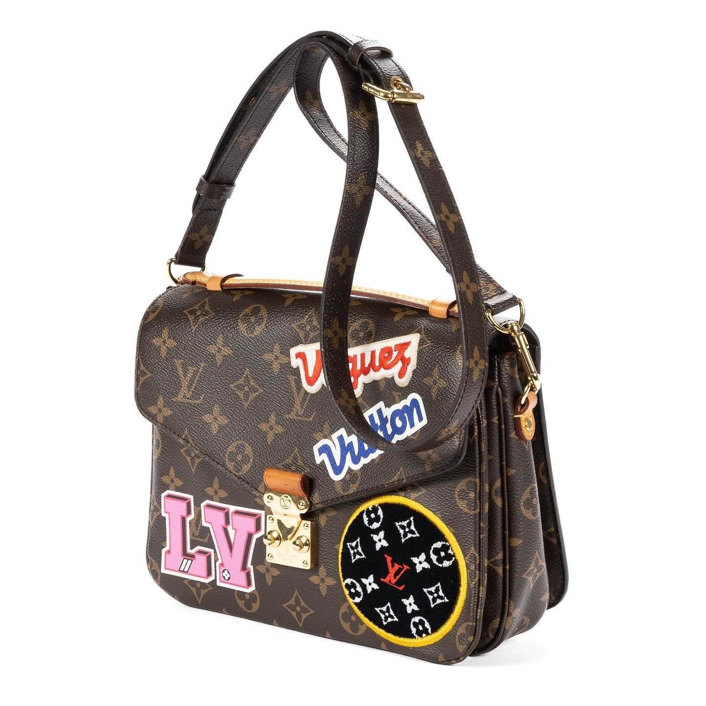 Louis Vuitton Ltd Ed Patches Pochette Metis Brown Multicolor Embroidery GG — view 2