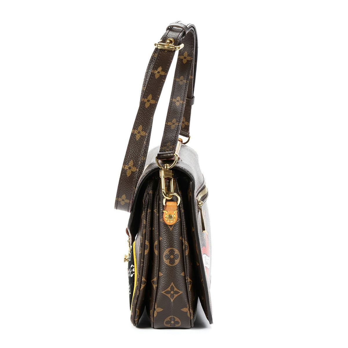 Louis Vuitton Ltd Ed Patches Pochette Metis Brown Multicolor Embroidery GG — view 3