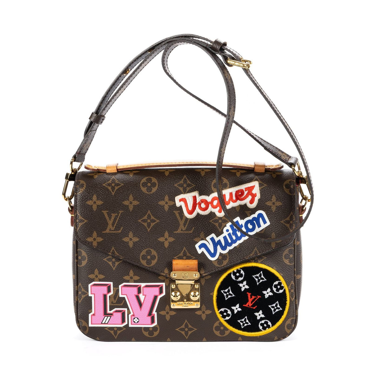 Louis Vuitton Ltd Ed Patches Pochette Metis Brown Multicolor Embroidery GG