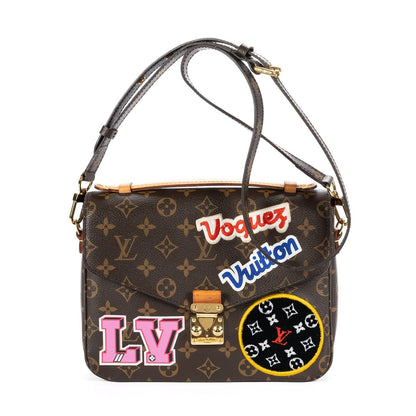 Louis Vuitton Ltd Ed Patches Pochette Metis Brown Multicolor Embroidery GG