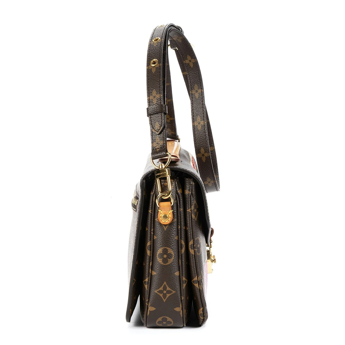 Louis Vuitton Ltd Ed Patches Pochette Metis Brown Multicolor Embroidery GG — view 4