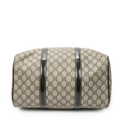 Gucci Boston Dark Brown Beige Supreme Canvas Handbag — view 6