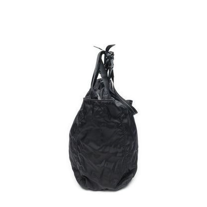 Prada Zip Shopping Tote Bag Black Nylon Canvas — view 4