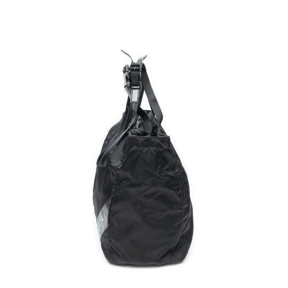 Prada Zip Shopping Tote Bag Black Nylon Canvas — view 3