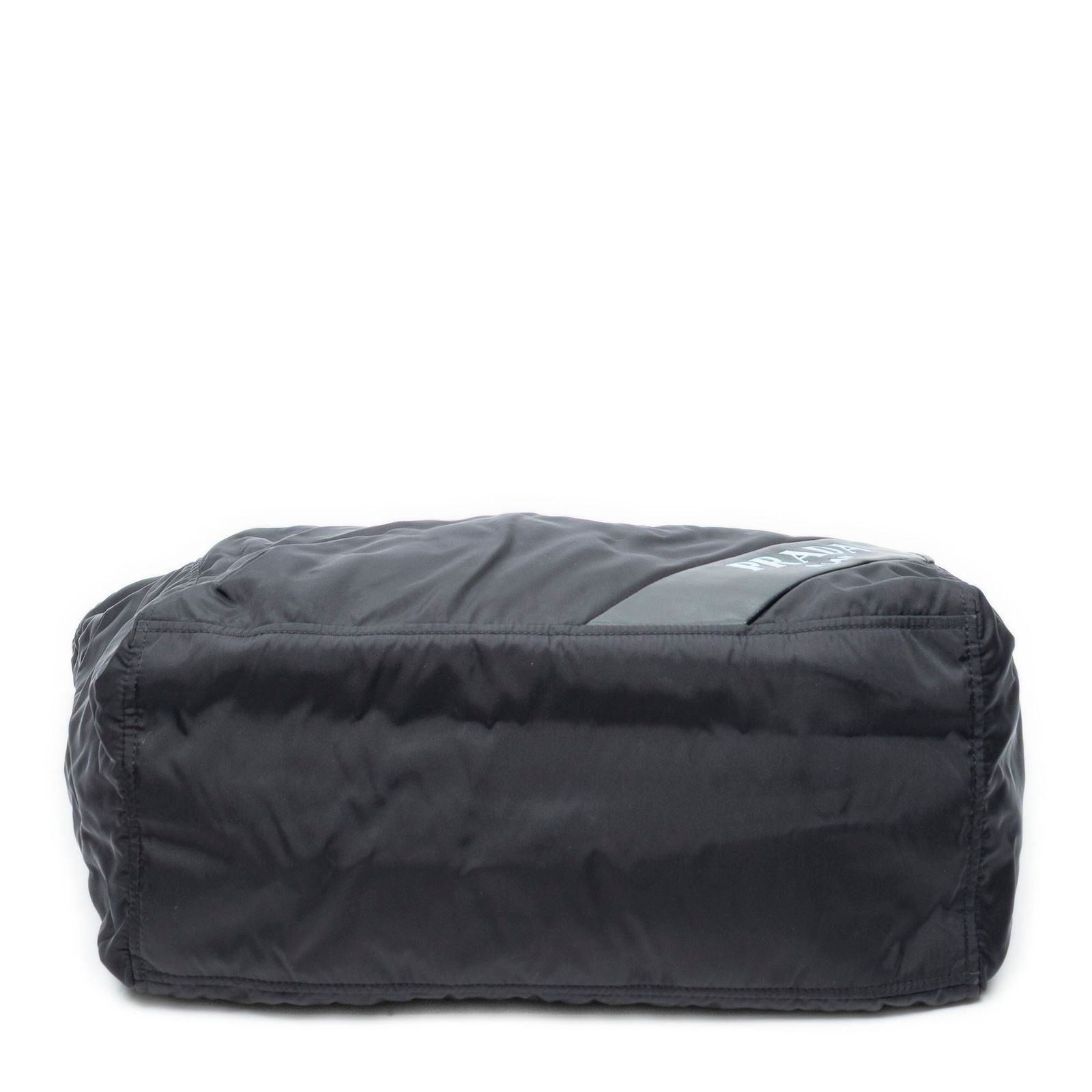 Prada Zip Shopping Tote Bag Black Nylon Canvas — view 6