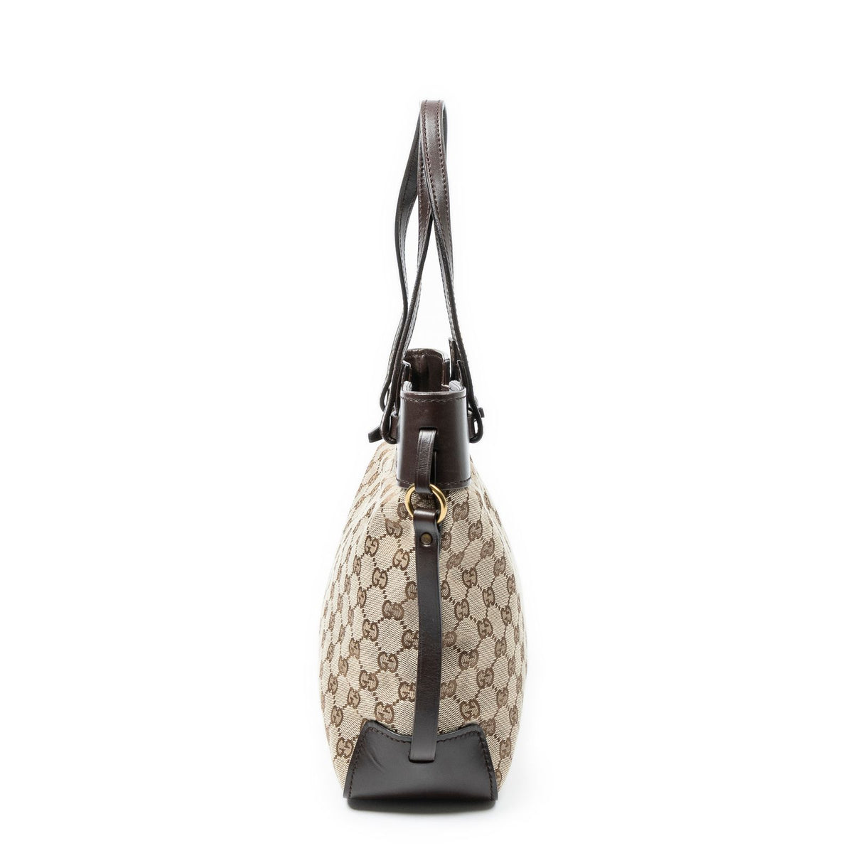 Gucci Tall Belt Tote Bag Brown Beige GG Canvas — view 3