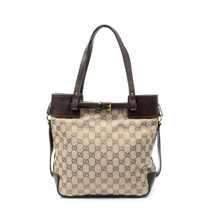 Gucci Tall Belt Tote Bag Brown Beige GG Canvas — view 5